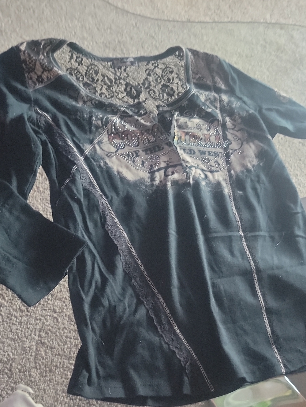 Vanilla Sugar Black Floral Lace Top